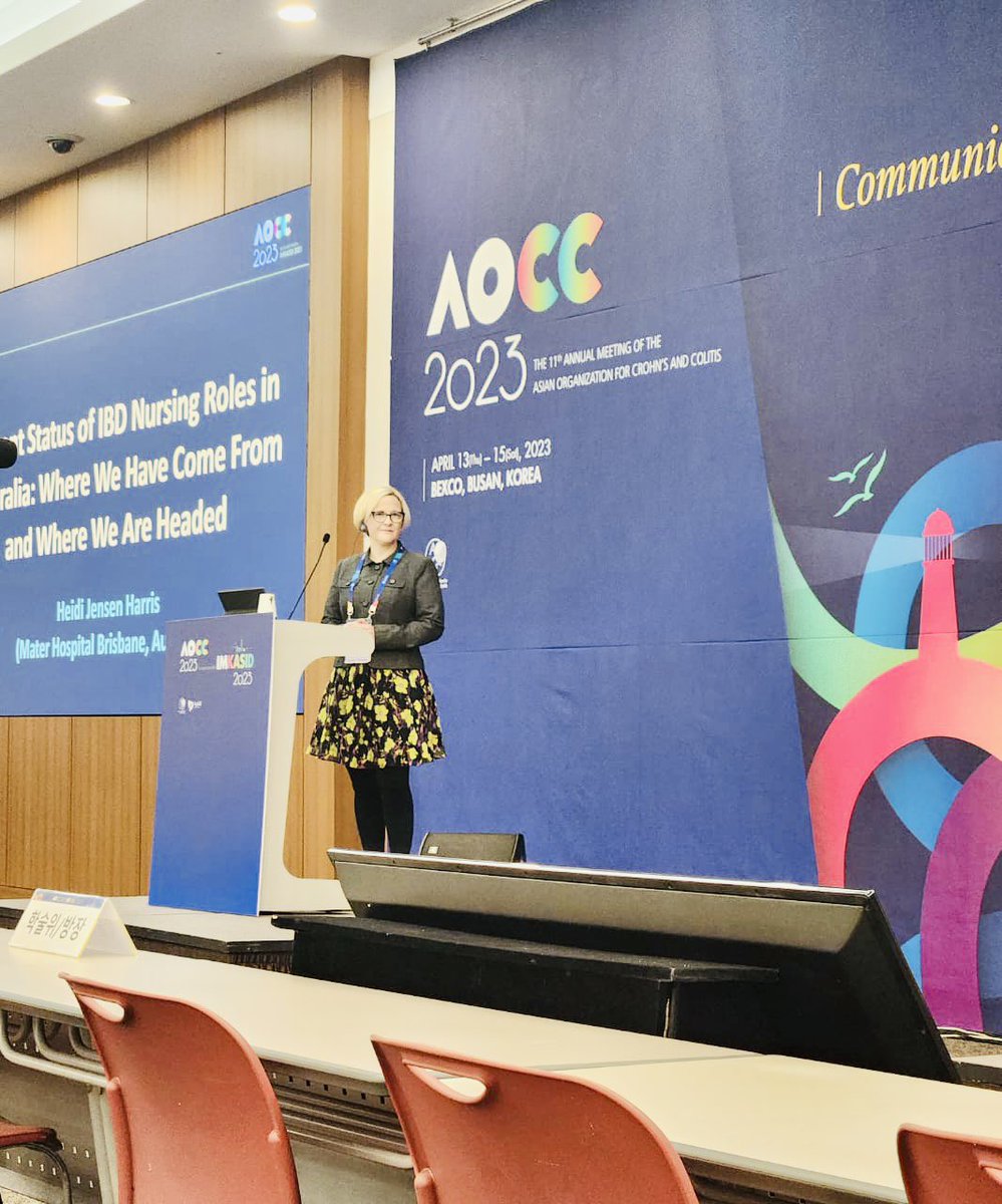 DrYoonAn's tweet image. We are so proud of our IBD clinical nurse consultant, Heidi Harris who gave an excellent presentation on the “current status of IBD nursing roles in Australia” at @aocc2023. She played an important role at this conference to build a network with IBD nurses in Asia. #ibd #ibdnurse