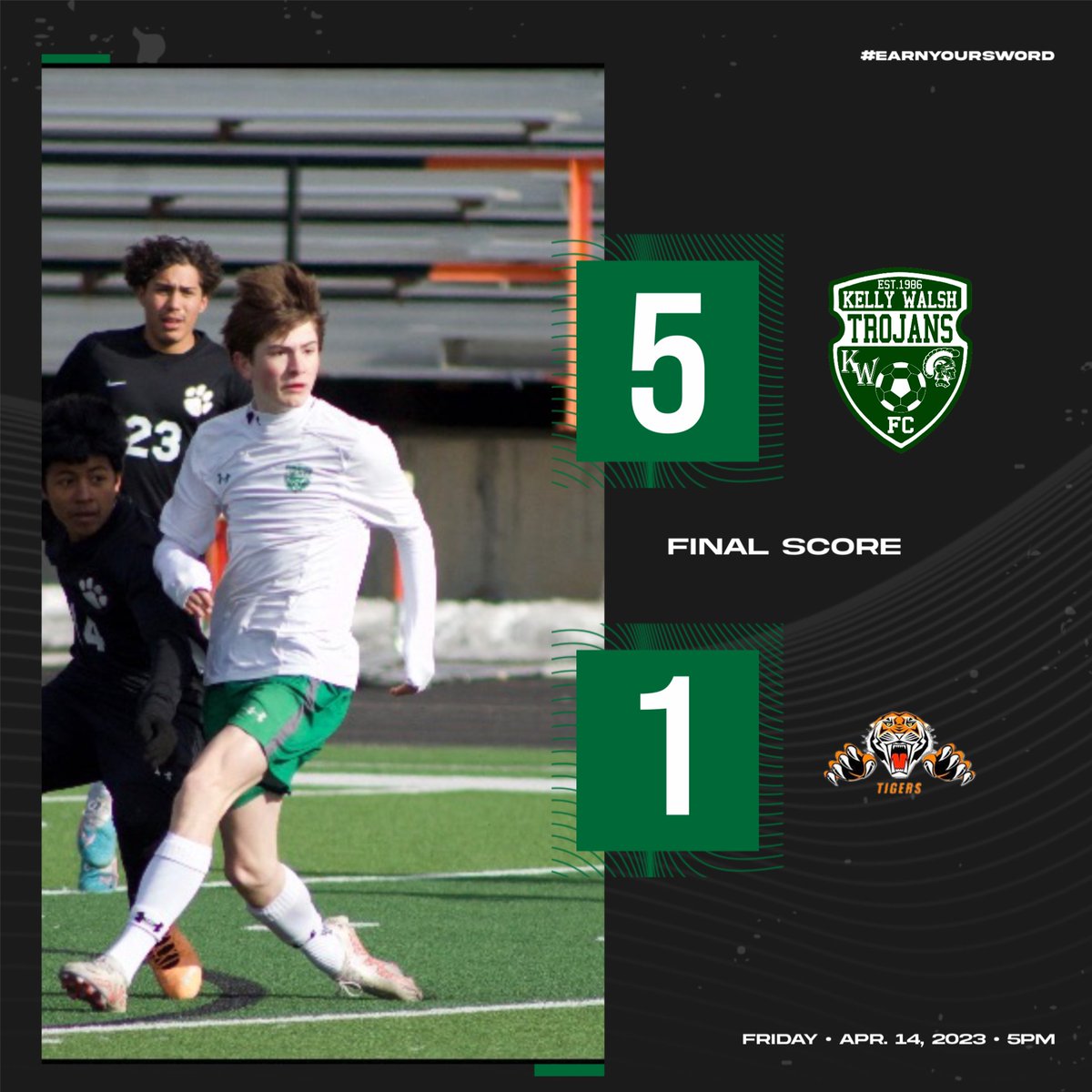 KWBoysSoccer's tweet photo. Hard fought win against the Tigers ! #EarnYour Sword #Compete https://t.co/rYu3yC1tc3