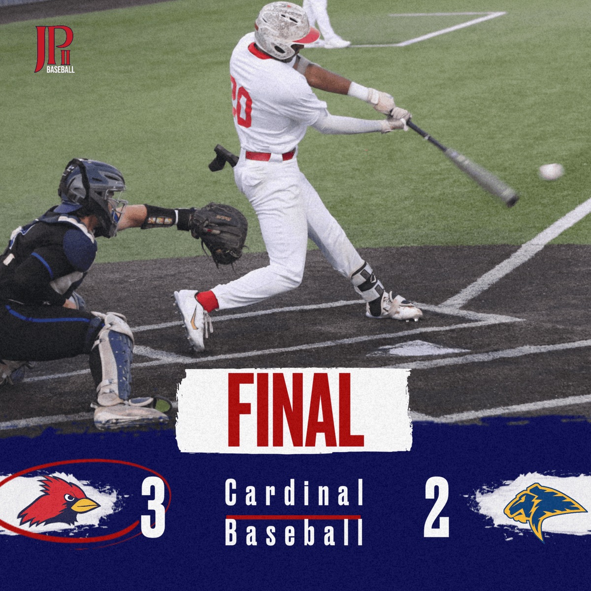 Cardinals with the 3-2 comeback win over PCA to split the series. Way to go Cards! @JPIIHSBASEBALL