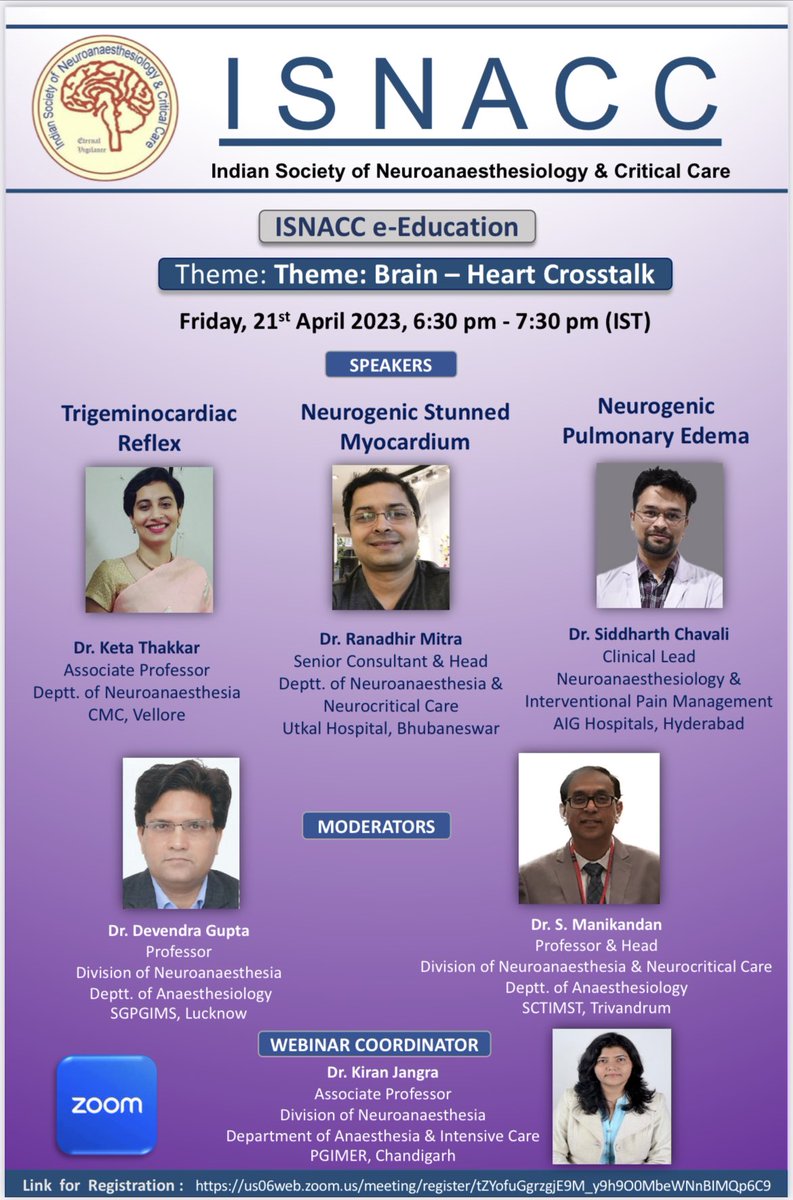 ISNACC (@isnaccindia) on Twitter photo <a href="/SNACCNeuro/">SNACC</a> <a href="/naccsuk/">🄽🄰🄲🄲🅂</a> <a href="/NCSIofficial/">Neurocritical Care Society of India</a> <a href="/ISANHQ/">INDIAN SOCIETY OF ANAESTHESIOLOGISTS</a> #ISNACCe-EducationWebinar #Brain-HeartCrosstalk.Date: 21st April, 2023 Time: 6:30 - 7:30 PM IST.Registration Link: us06web.zoom.us/meeting/regist… <a href="/SNACCNeuro/">SNACC</a> <a href="/naccsuk/">🄽🄰🄲🄲🅂</a> <a href="/NCSIofficial/">Neurocritical Care Society of India</a> <a href="/ISANHQ/">INDIAN SOCIETY OF ANAESTHESIOLOGISTS</a> #ISNACCe-EducationWebinar #Brain-HeartCrosstalk.Date: 21st April, 2023 Time: 6:30 - 7:30 PM IST.Registration Link: us06web.zoom.us/meeting/regist…