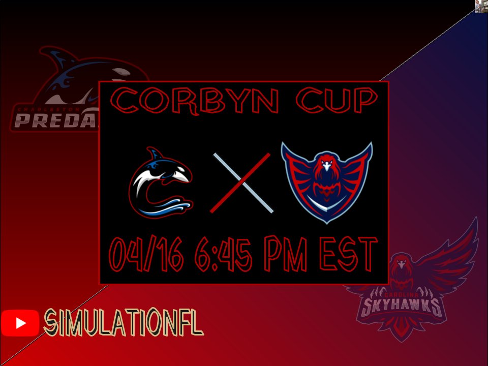 Its CORBYN CUP Week once again ladies and gentleman! While the <a href="/CarolinaSkyhaw1/">Carolina Skyhawks</a> may have "stomped us" all the way back in Week 2, we aren't going down without a fight! Tune in Sunday at 6:45 pm EST on the <a href="/simulationfl/">Simulation Football League</a>'s YouTube channel to watch this exciting bout!

#ApexPredator