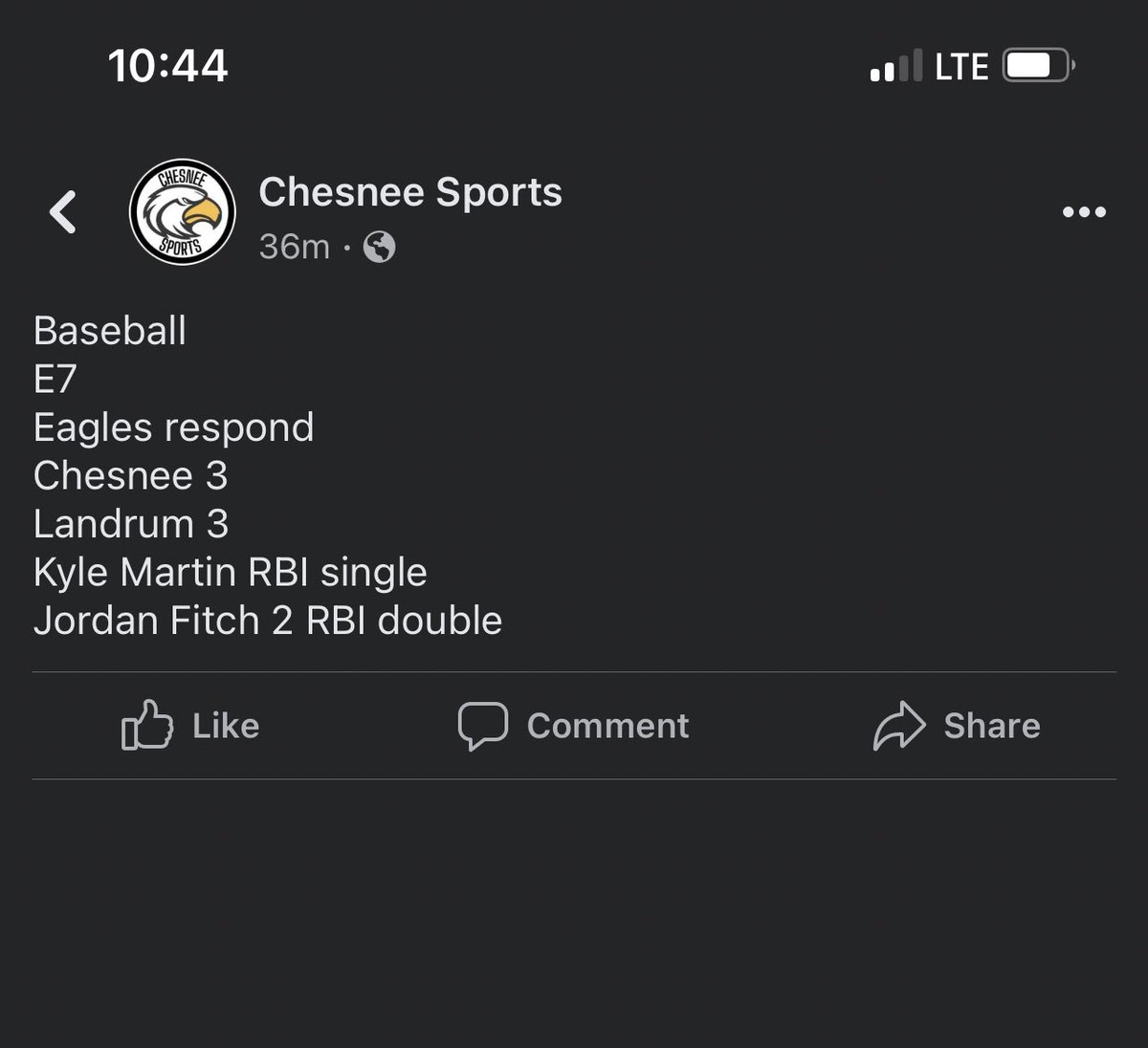 Jordan_Fitch864's tweet photo. 2 RBI Standup double to tie the game and head into 8th! Way to go boys…We played one heck of a game to come out on top! Proud of my team for never giving up! @ChesneeBaseball @CokerU_Baseball @UnionUsc @USCSumterBSE @UpstateBSB https://t.co/RM6bndE4dR