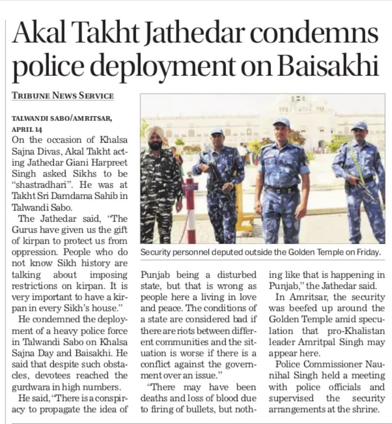SukhpalKhaira's tweet photo. Badlav Cm @BhagwantMann has stooped to such a low level on directions from his masters in Delhi that he imposed section 144 to prevent a gathering at Takhat Damdama Sahib on the historic occasion of Baisakhi (Birth of Khalsa) ! This shows his arrogance &amp; power drunkenness-Khaira https://t.co/V3zjE8oaIM