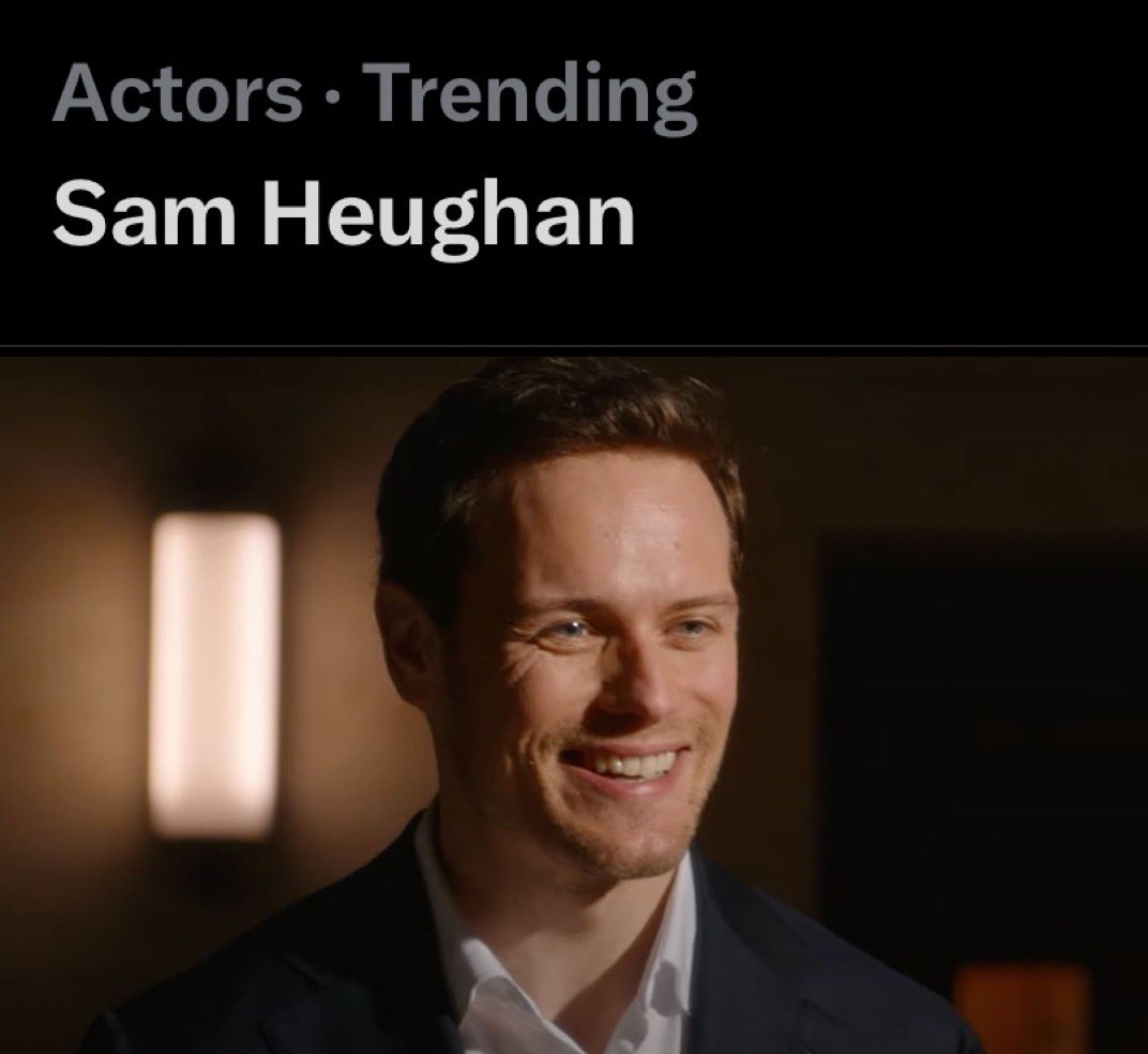 <a href="/Elllls7/">Fan of Sam Heughan account</a> Trending here too! 🥰
#SamHeughan
#SamHeughanLoveAgain