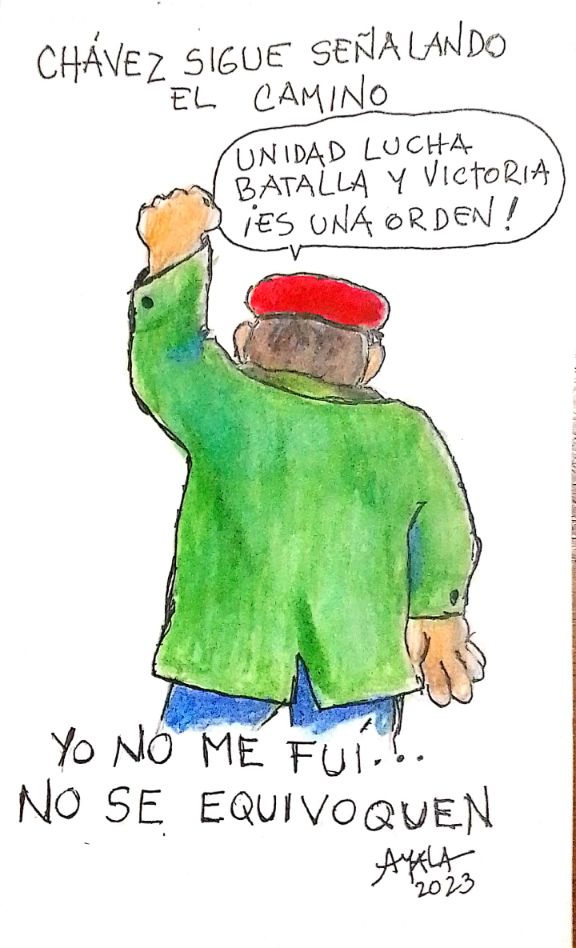 Chávez no se ha ido ni se irá mientras haya pueblo patriota y bolivariano. #manoduracontraloscorruptos