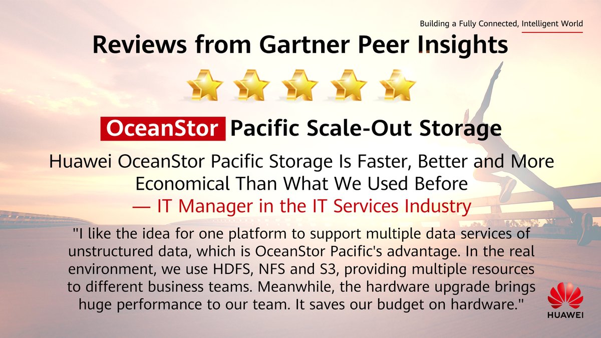 IT_Huawei's tweet photo. Breaking! #OceanStorPacific named #CustomersChoice by #GartnerPeerInsights thanks to benefits in faster and more economical performance. Find out why here: https://t.co/D85nrJw7vJ #ScaleoutStorage https://t.co/LsFoB8EI1n