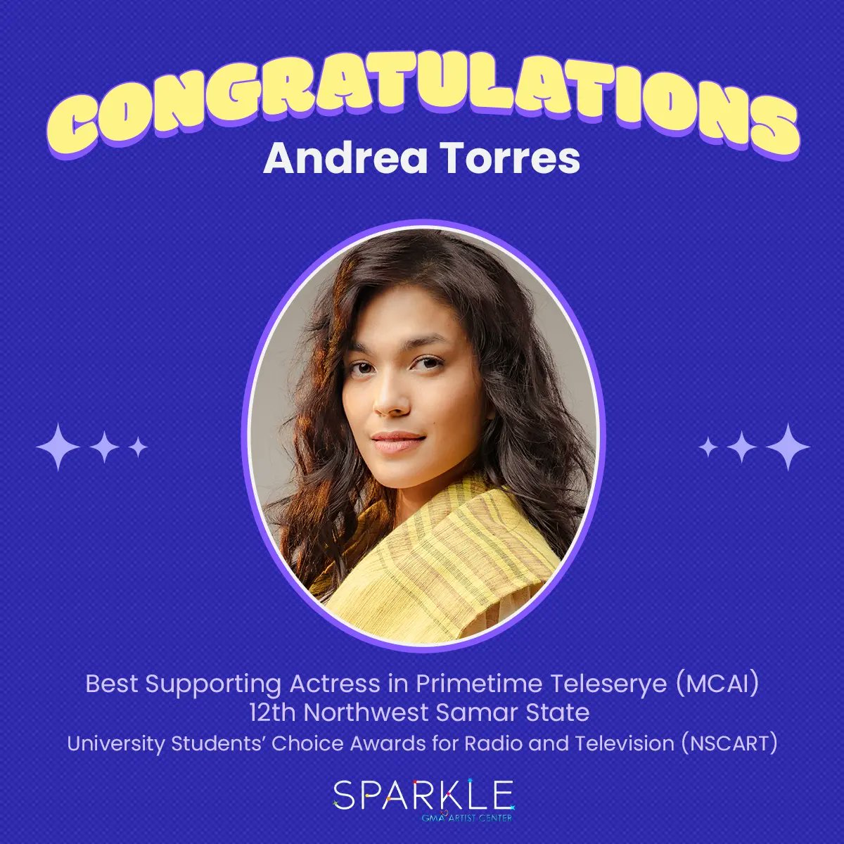 Sparkle_GMA's tweet photo. Congratulations to Barbie Forteza, Andrea Torres, and David Licauco were recognized for their roles in the hit series #MariaClaraAtIbarra at the 12th Northwest Samar State University Students' Choice Awards for Radio and Television (NSCART) ✨️ https://t.co/YIFOatnEsh