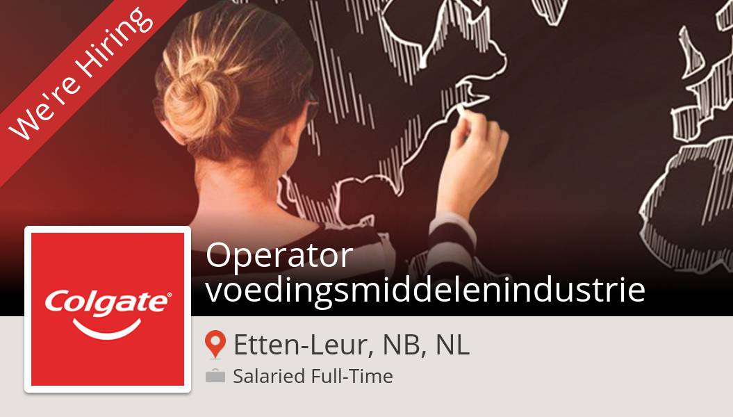 Foxinlocks's tweet photo. #ColgatePalmoliveCareers is hiring an #Operator voedingsmiddelenindustrie in #EttenLeurNBNL, apply now! #job https://t.co/tUflkNBS8b #buildAfuture #ColgatePeople https://t.co/HJvAn9Bx1B