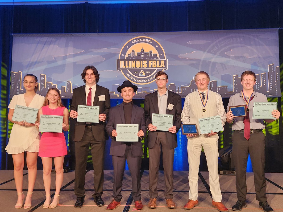 Top 10 finishes at IL State FBLA:
Bailey-Accounting - 1st
Ty-Agribusiness - 1st
Owen-Political Science - 5th
Grace-Health Care Admin - 6th
Carolyne-Securities &amp; Invest - 7th
Aaron-Intro to IT - 8th
Will-Personal Finance - 9th
Joseph-Computer Problem Solving - 10th
#RedBud132