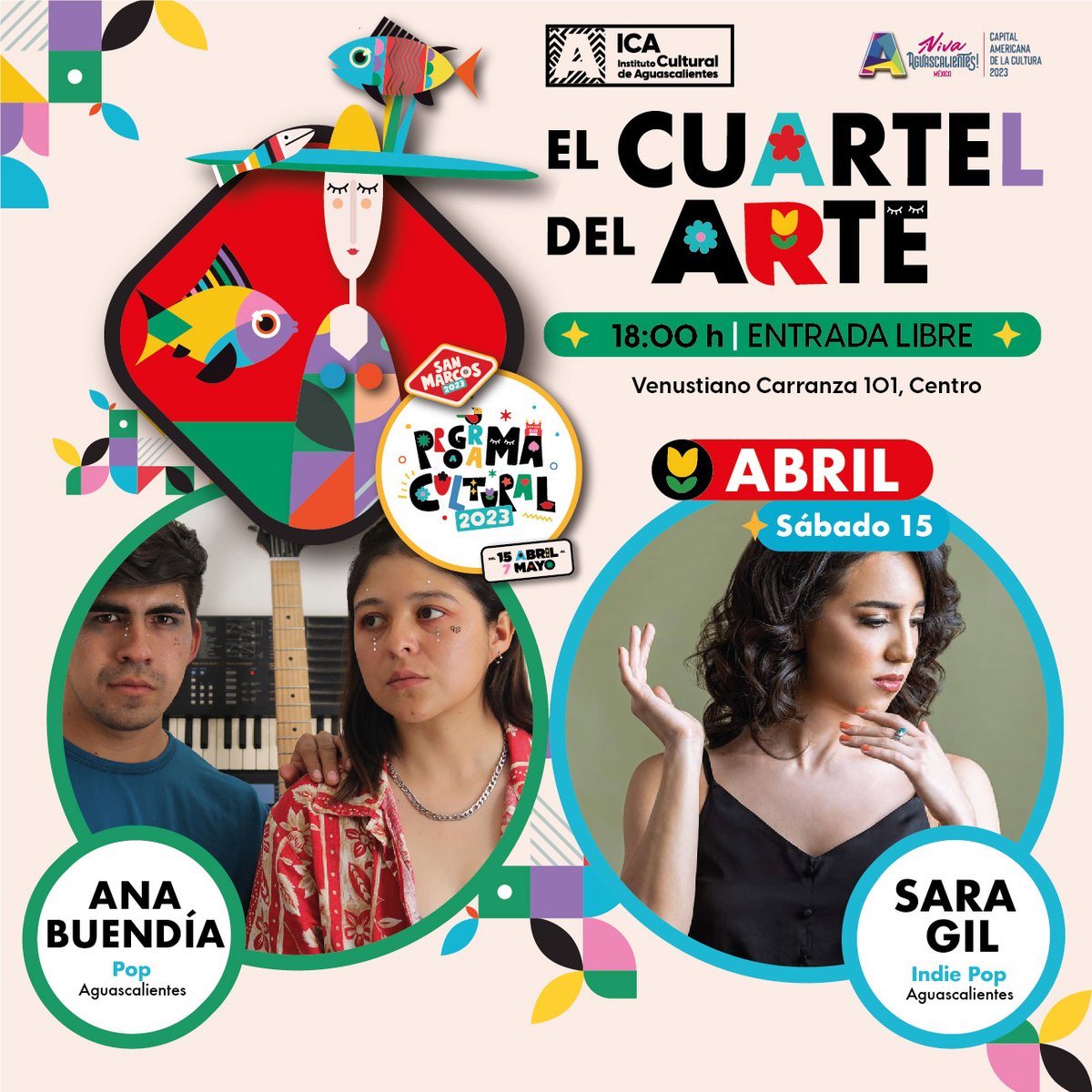 SomosLJA's tweet photo. #SanMarcosEnLJA | Cuartel Pop para abrir bien... aquí te dejamos el programa de hoy para el #CuartelDelArte en Carranza

Y no te pierdas el programa completo acá 👇
https://t.co/05DnHXAW5k https://t.co/WW8PFX5GvL