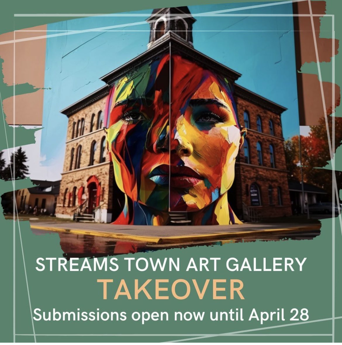If you are an artist in the Dufferin Area submit your artwork for a Streams Community Hub Town Art Gallery Takeover. Submit by April 28 @ streamshub.org/art-gallery-ta….