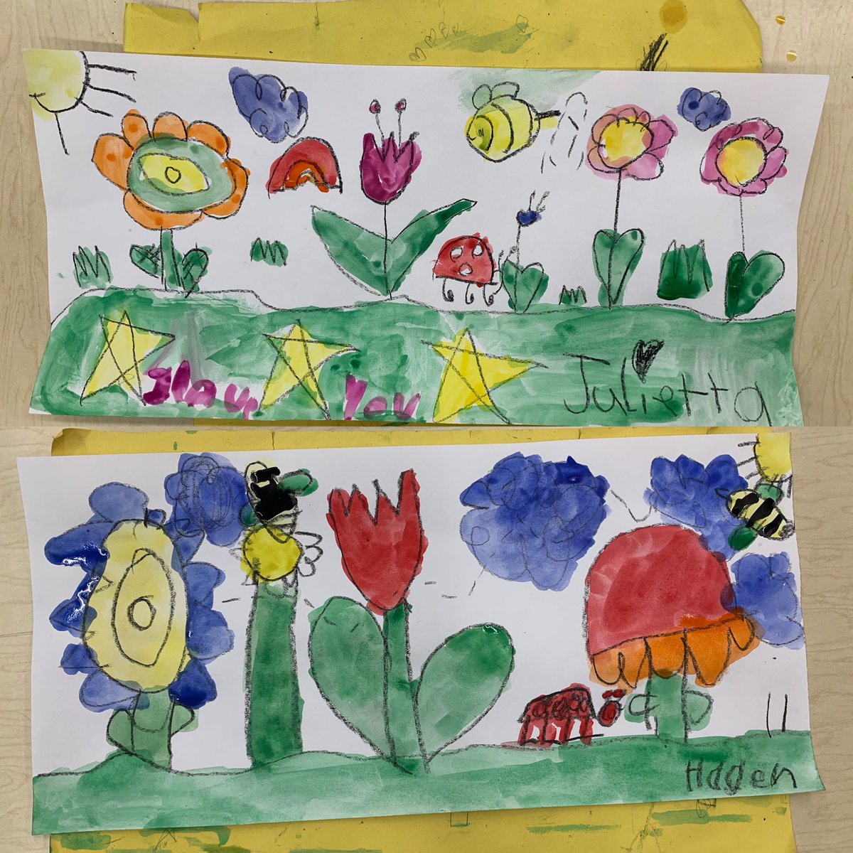 Have to show off my talented Kindergartner McDivitt Art Stars 🌟! How adorable are these spring landscapes???💕🖌️✏️👏🙂🎨<a href="/McDivittSchool/">Laurie Coletti</a>