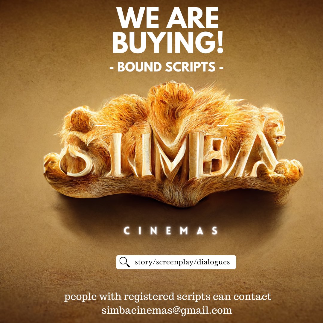 SangameshB4640's tweet photo. Here is an opportunity to all the writers out there. We have started buying #BoundScripts &amp;  if  you have a complete script which is registered &amp; if you are looking out for production houses to buy them, here we are..
For enquiry and appointments contact :
simbacinemas@gmail.com https://t.co/nVjvI5X9yR