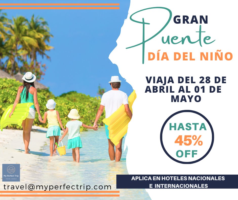 MyPerfectrip's tweet image. ¡Las vacaciones no terminan!

🌟 Cotizaciones y reservas:
📞5517980706
💬 WhatsApp: wa.link/d5vit7
📧travel@myperfectrip.com