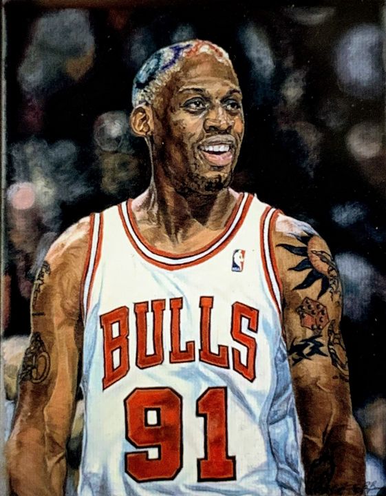 beansbmakinart's tweet photo. Art of the Day: "Rodman". View at: https://t.co/tp4BqKK010 https://t.co/Pve9hp3xYf