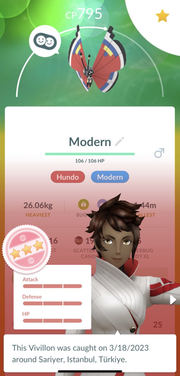 PokemonMudir's tweet photo. Modern Hundo Vivi!! #hundo #pokemon #pokemongo #modern #butterfly #pokemongofriends #niantic #bug #buddy #IV100 #squirtle #squad https://t.co/yxOnB3v1H2