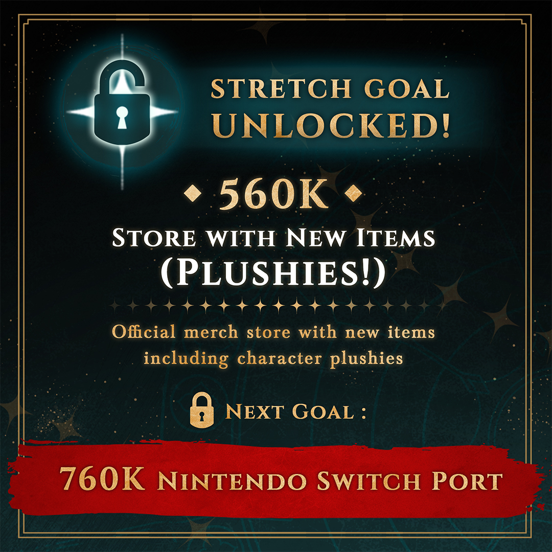 redspringstudio's tweet photo. Thrilled to announce we've unlocked a merch store including character plushies! 😳 Goodbye Ikea shark, hello pettable Vere ears...

Our biggest stretch goal is on the horizon: a Nintendo Switch port for TOUCHSTARVED! https://t.co/Ii9ZtVMbqL