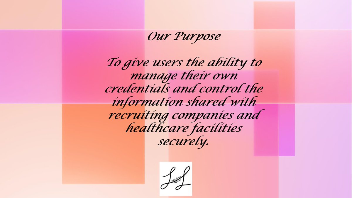 Our Purpose:
To give users the ability to manage their own credentials and control the information shared with recruiting companies and healthcare facilities securely.
#healthcareheroes #crna #healthcare #healthcareworkers #WomenOwnedBusiness #nursepractioner #physicianassistant