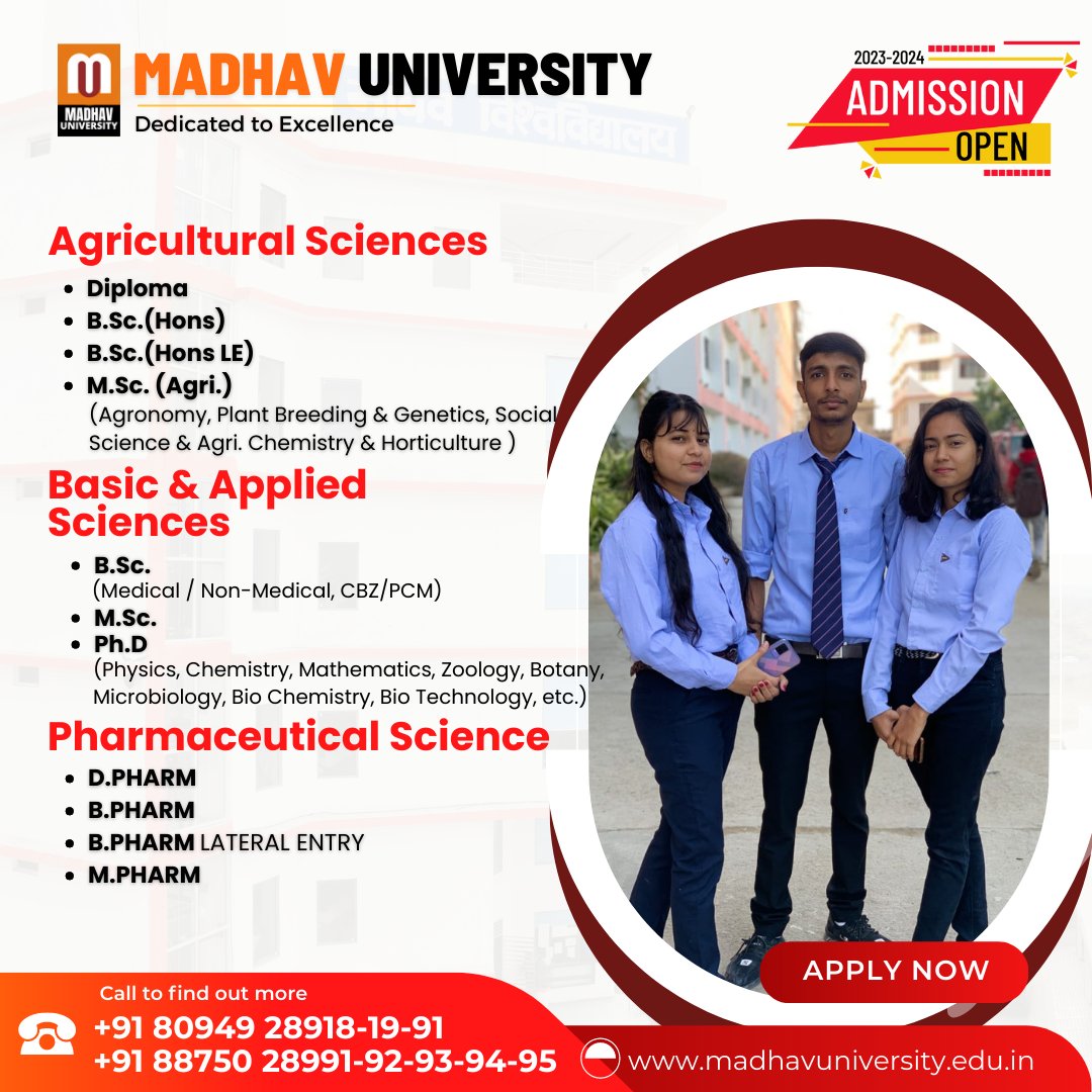madhavuniversty's tweet photo. "Join our pharmacy program and become a vital part of the healthcare team. Develop expertise in medication management, patient care, and health promotion. Start your journey to a fulfilling career in pharmacy today.
#PharmacyProgram #HealthcareCareer #PatientCare #DilSeMU #madhavuniversity #university #studentoftheyear #student #library #education #homoeopathic #medicine #medicalstudent #natural #india #indiapictures
MADHAV UNIVERSITY
CONTACT US - 8875028991-92-93-94-95-96
Gmail- admissions@madhavuniversity.edu.in
Website- https://t.co/BK2r3GMlmU"