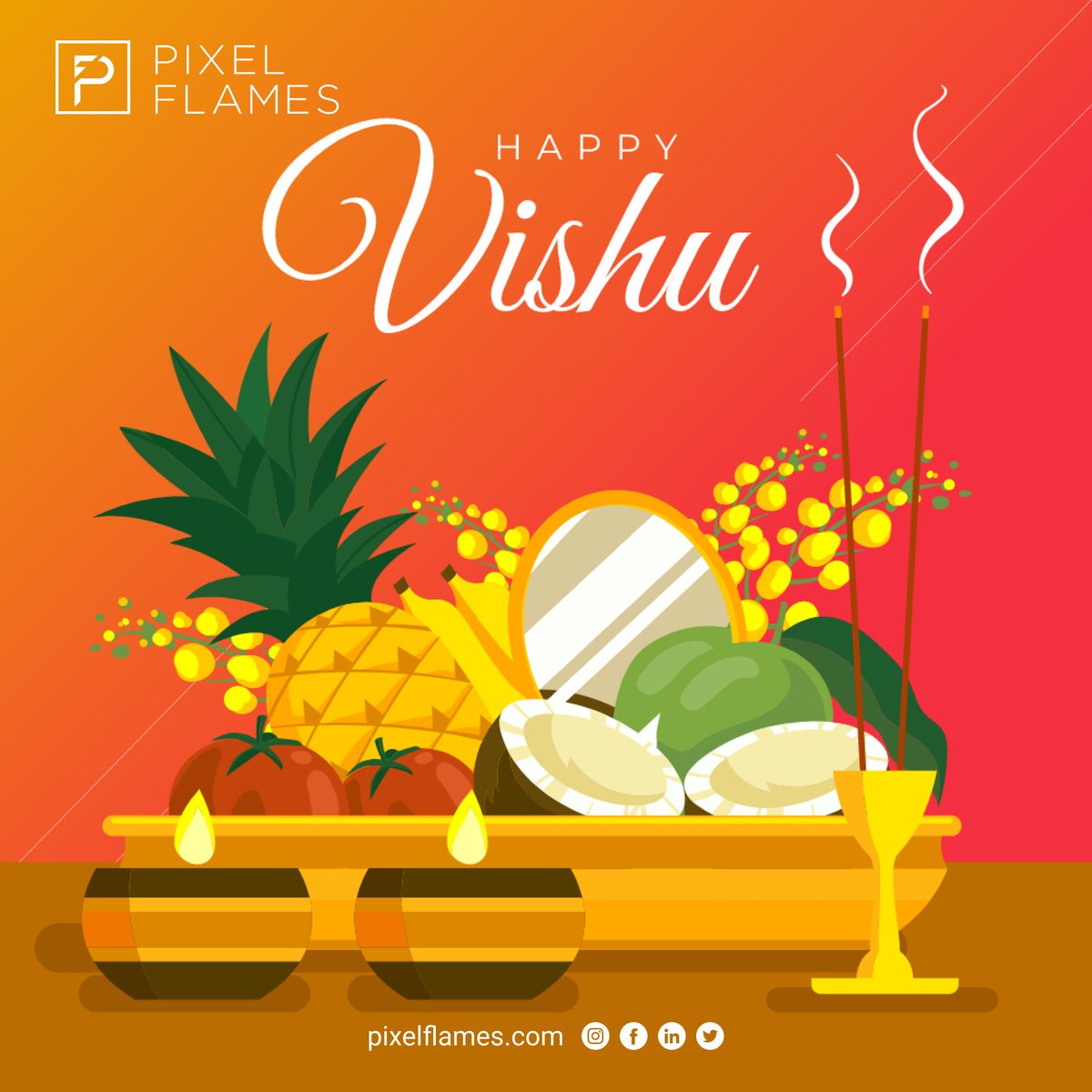 pixelflamesfze's tweet photo. May this Vishu be a day of new beginnings in every way and be as special as you. Happy Vishu!

#Vishu #vishu2023 #vishukani #VishuSpecial #Today #specialday #happyvishu https://t.co/m5YvT5iGX2