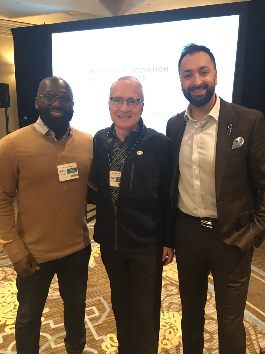 Congratulations MAO president Dr Nana Owusu,  Great CE at the MAO Symposium 
with <a href="/HarbirSianOD/">Harbir Sian</a> who spoke on E-commerce, public education on the value of an optometric exam and myopia control-We agree!  All areas that CAO has been working on for members. #Optometry 
#CAO