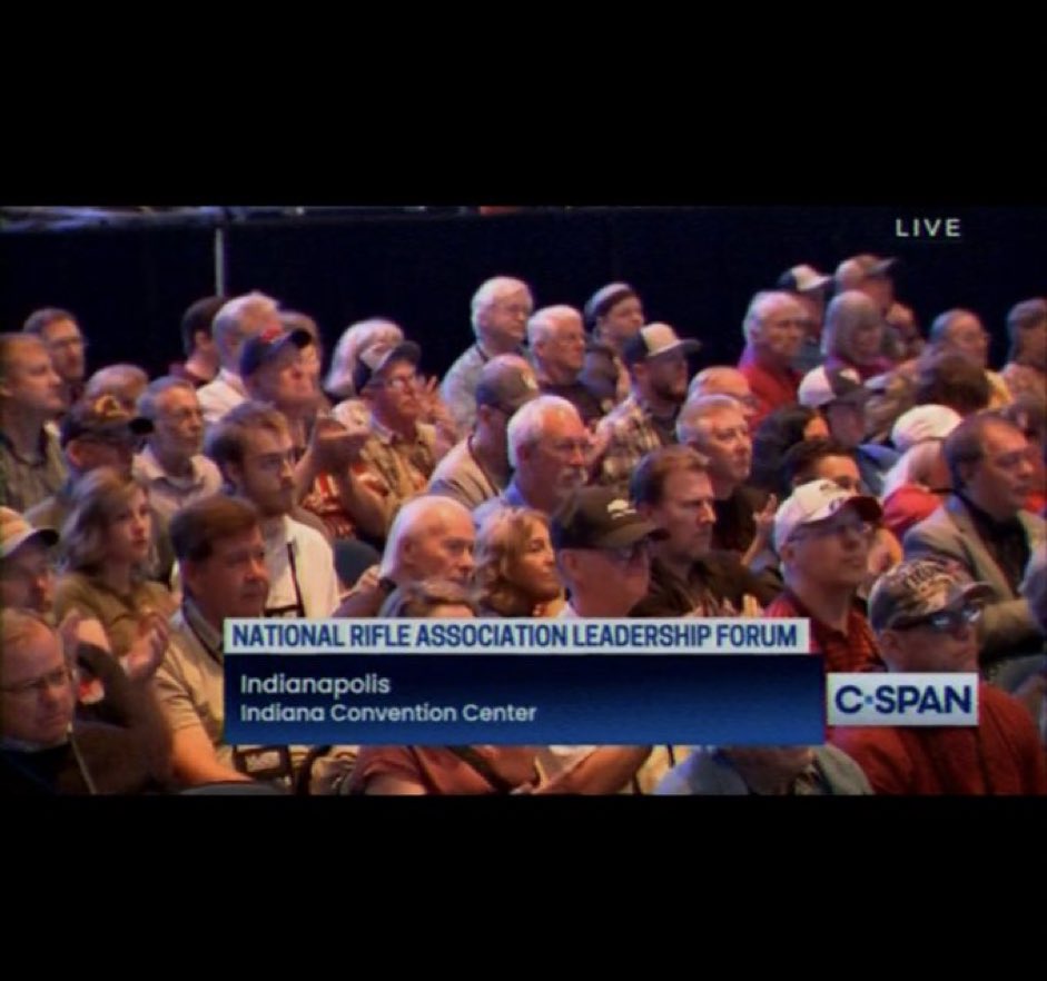 JasonKander's tweet image. Props to the C-Span Director who cut right to this camera as soon as they heard Kristi Noem say there’s a lot of diversity in the NRA.