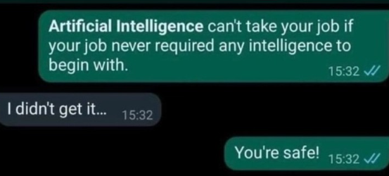 AILeaksNews's tweet photo. LOL
#aimemes #machinelearning #ai #artificialintelligence #coding #deeplearning #programming #pandas #kaggle #facts #memes #bigdata #mlmemes #programmingmemes #python #codingmemes #programmer #computerscience #dataanalytics #dankmemes https://t.co/G1A8DOi57W