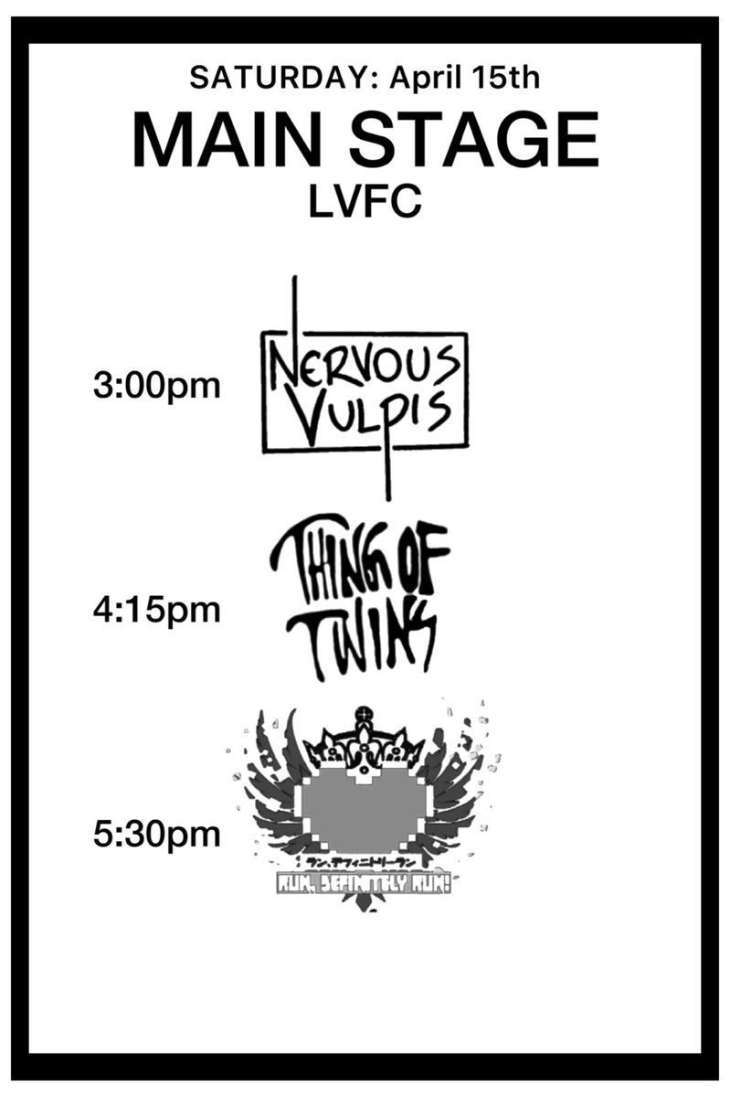 Tomorrow folks!
@LasVegasFurCon 

Main Stage!
Music starts with us at 3pm!

Sharing the stage with
@thingoftwins and @RDR_Official 
Seeya soon! 🦊