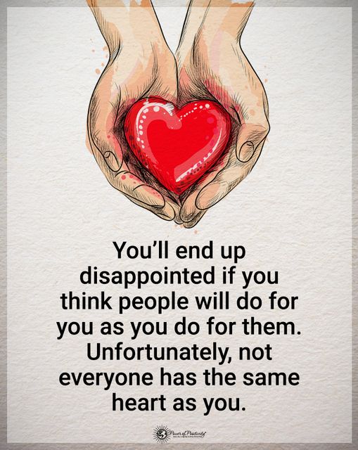 “You’ll end up disappointed…”
