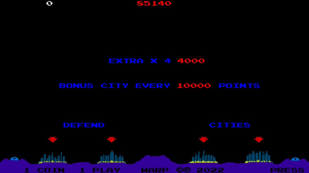 WarpGameStudio's tweet photo. He is one of my programming heroes, the idea is to make a sequel to Missile Command thinking as it would have been in 1983, I avoided any particle function to keep the aesthetics. https://t.co/b5qt2oyGy0