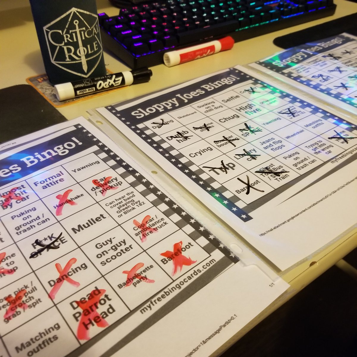 capndcl's tweet photo. New game night game. #SloppyJoesBingo @FuckFacePod That rules. https://t.co/eveGwN3vXf