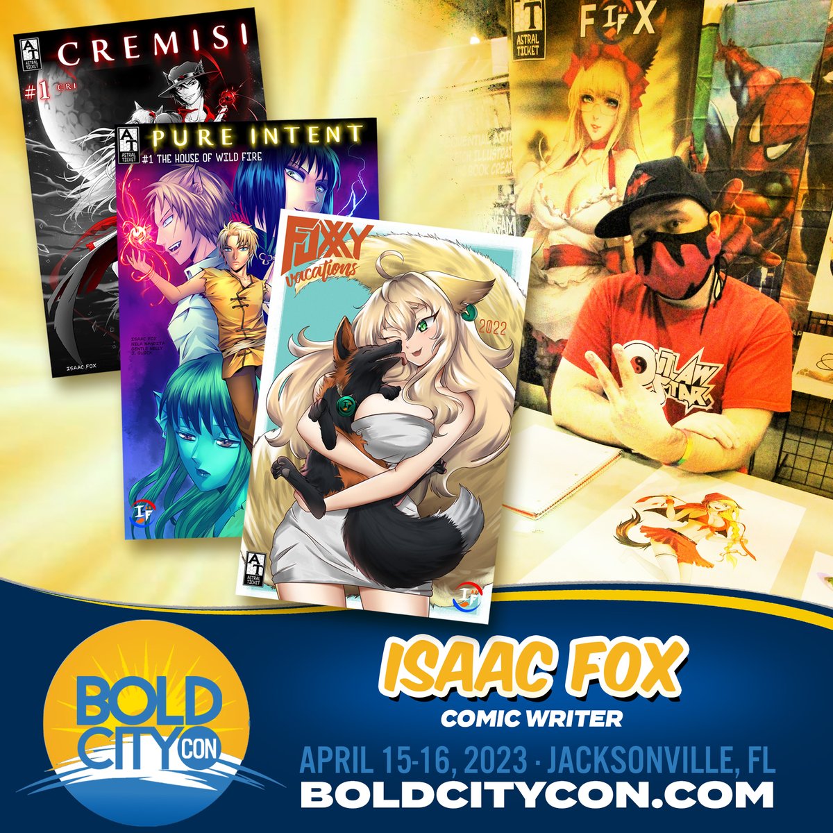 Come by Bold City Con this weekend and meet our creator, Isaac Fox with some con-exclusive deals!

#convention #jacksonville #jacksonvilleflorida #boldcitycon #anime #convention #floridacon #northflorida #firstcoast #comicbooks #comicart #comicartist #indie #indiecomics