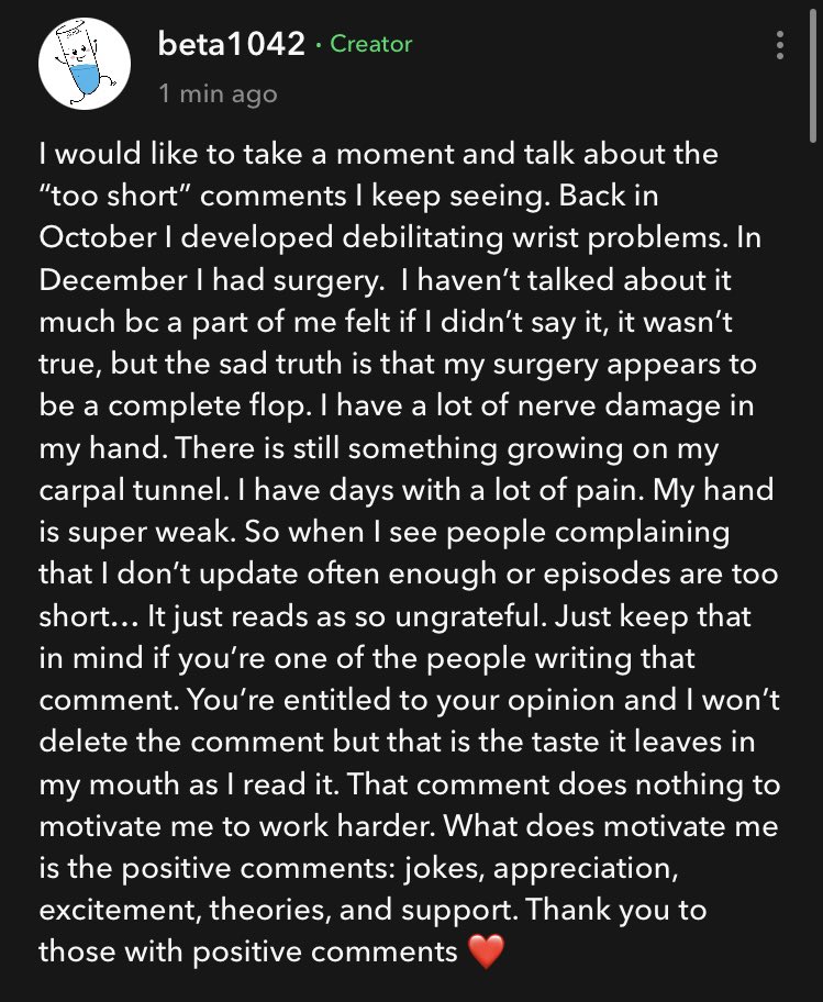 Sharing my latest creator profile post. Normally I just ignore the “too short” comments. But today I’m in the mood to speak my mind about how they make me feel.