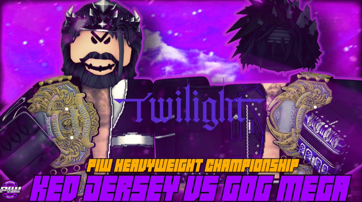 PIJWRBLX's tweet photo. TOMORROW!
Tomorrow night at 9:30 EST 5:30 PST PIW new brand Twilight debuts!
Finally #KedJersey will take on #GogMega to crown the Official PIW Heavyweight Champion!
Who will take the title back to Terror on Tuesday nights?
#PIW2023 #PIWTwilight #RoadStartsHere https://t.co/zKVDr8ULmN