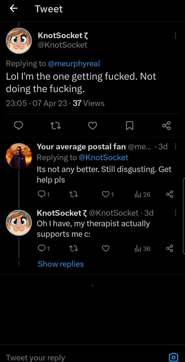 PrometheusPrim3's tweet photo. You expect us to believe you never sexually assaulted any animals when I have a tweet of you openly admitting it proudly;
or do you believe it doesn't count because you didn't fuck the dog? you dogfuckers are a social &amp; mental disease, a sickness of the mind.
I'm done with you.🖕🏿 https://t.co/ZycT11mqNP