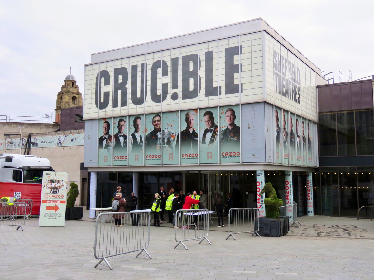 steelcitysnaps's tweet photo. The 2023 @WeAreWST Snooker World Championship had begun at the @crucibletheatre! #Sheffield #Snooker https://t.co/1gMt6Ddeil