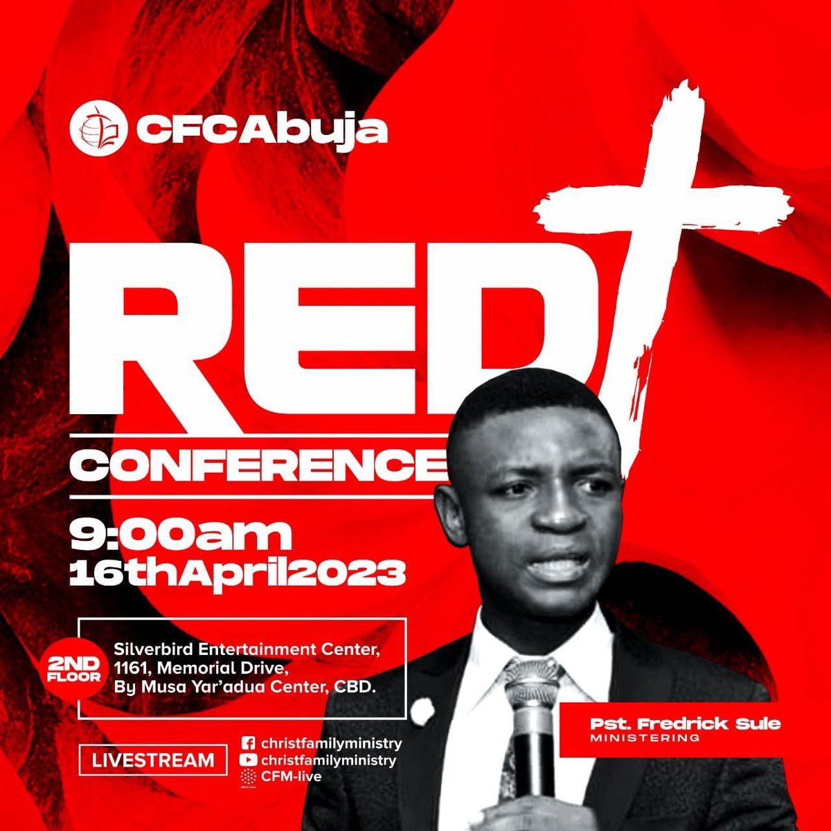 CFCAbuja's tweet image. Encounter the unfailing love of God this Sunday in both of our services. 

 Red Conference also continues with Pastor Fredrick Sule.

Together, we will explore the depths and heights of the love of Jesus.

There’s a seat with your name on it.

#PstFederickSule
#RedPlus
#CFCAbuja