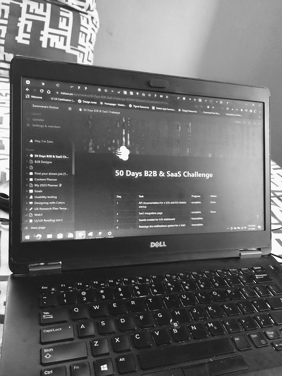 SaromeneUX's tweet photo. I've gotten a couple of DMs bout the 50 days of SaaS and B2B explorations. Decided to curate and share the prompts, if you're interested you can jump on it. Once I finish with this I'd share daily prompts. So help me God π₯²π€²πΌ https://t.co/Iylf7LsvDX