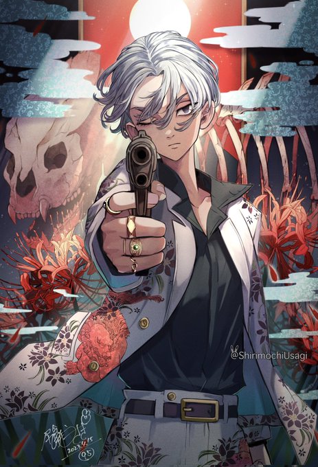 「grey hair revolver」 illustration images(Latest)