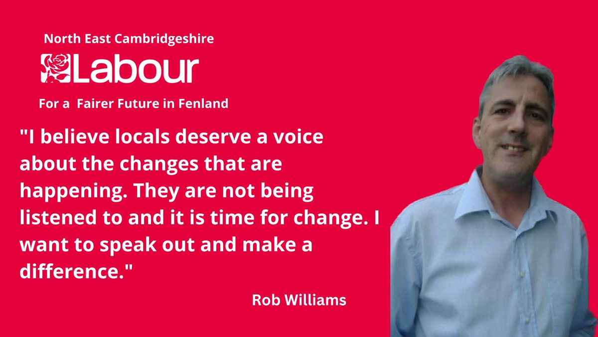 LabourNECambs's tweet photo. Vote for #RobWilliams in #MarchSouth #LocalElections2023 #fenland Originally from Swansea, Rob has lived in March for over twenty years. He has had several local jobs including on the railway. He is well known in March and currently works in hospitality. https://t.co/Ssks1iD7yc