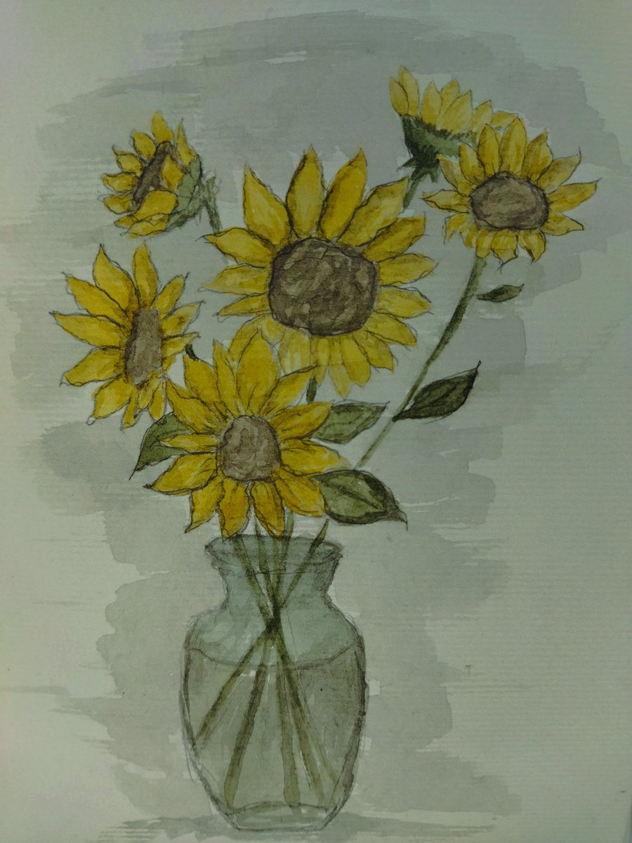 Sunflowers. Summer vibes. #drawing #flowers #sunflowers #art