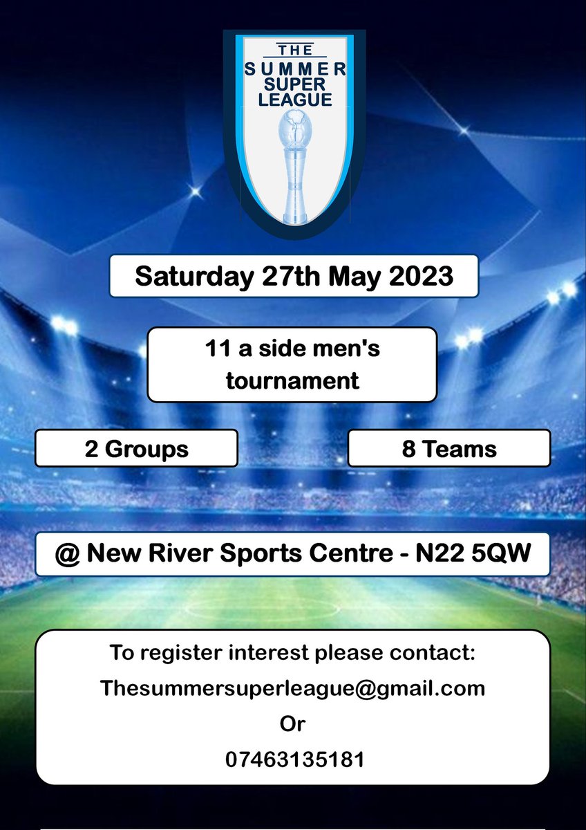TheSummer_SL's tweet photo. @RobsonOReardon @OllieUnitedFC @NHCSFL @Ollie_Bayliss @SKC_UK We are running a tournament on the 27th of May if your interested https://t.co/0iJ31QVsQI
