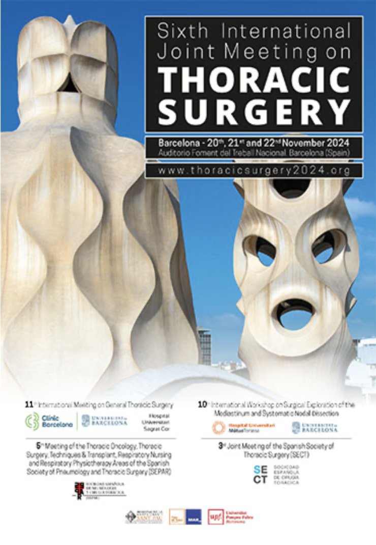 ActoServeis's tweet photo. ❗️ Nuevos proyectos ❗️

Del 20 al 22 de noviembre de 2024 se celebrará el Sixth International Joint Meeting on Thoracic Surgery, en el Auditorio de Fomento del Trabajo Nacional de la ciudad de Barcelona.

Pueden seguir todas las novedades del congreso en:
https://t.co/vfq2XIf8q2 https://t.co/7E2EjBePZh