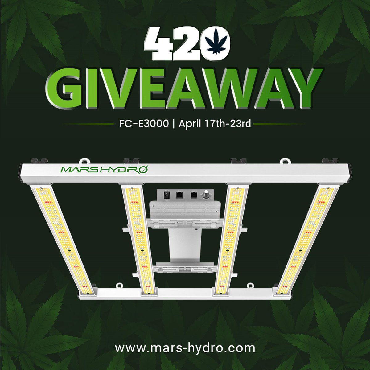 MarsHydroLight's tweet image. Attention all growers!
To celebrate our favorite holiday
Check out the MARS HYDRO 420 giveaway！
One lucky winner of the #marshydrofce3000!
Come celebrate 420 with us!

To enter:
-Follow @MarsHydroLight
-Retweet &amp;amp; like this post
-Comment #marshydro420