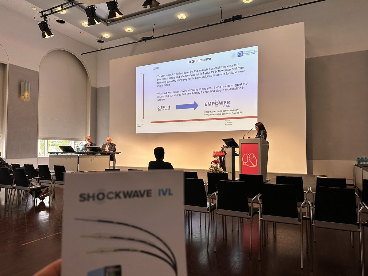 KardiologieHH's tweet photo. #ShockTheRock Symposium at #DGKJahrestagung 2023
Talk by Prof. Julinda Mehilli
➡️Genderspecifity of @ShockwaveIVL
🎯 #Evidence
➕
🎯#ModeOfAction
@HolgerNef @mirvatalasnag @aayshacader @VijayKunadian @LilianaVitorin @valeriaparadies @alaide_chief @VijayKunadian @JSillerMatula https://t.co/3ndCL4QKyW
