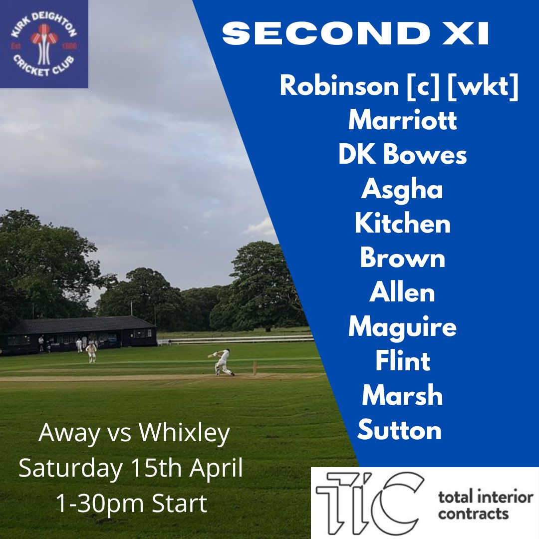 Kirk Deighton CC (@kirk_deightoncc) on Twitter photo 🏏 It’s Game Day!!🏏
The 2️⃣0️⃣2️⃣3️⃣ season is here! ( For some😔)
🌧️A wet week means that the First XI game vs <a href="/DarleyCC/">Darley Cricket Club</a> at the Lane is OFF
Second XI are away to <a href="/WhixleyCC/">Whixley CC</a> . Game is currently ON! Here’s the team ⬇️
Deighton🚂🚂
<a href="/Nidderdale1894/">Theakston Nidderdale Amateur Cricket League</a> 🏏 It’s Game Day!!🏏
The 2️⃣0️⃣2️⃣3️⃣ season is here! ( For some😔)
🌧️A wet week means that the First XI game vs <a href="/DarleyCC/">Darley Cricket Club</a> at the Lane is OFF
Second XI are away to <a href="/WhixleyCC/">Whixley CC</a> . Game is currently ON! Here’s the team ⬇️
Deighton🚂🚂
<a href="/Nidderdale1894/">Theakston Nidderdale Amateur Cricket League</a>