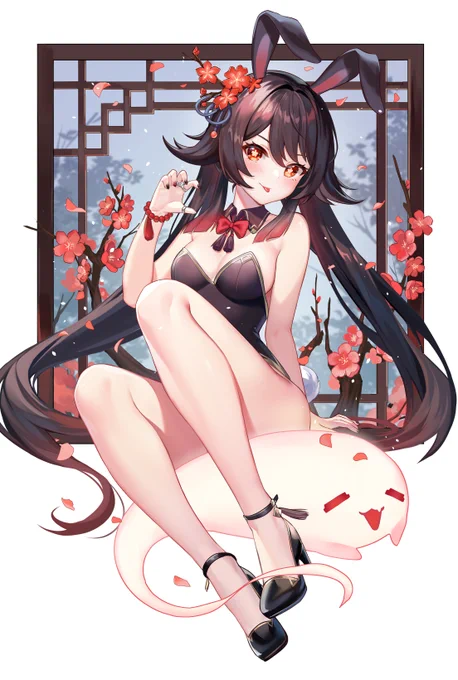 #原神 #胡桃 バニー胡桃描いてみました～ 
