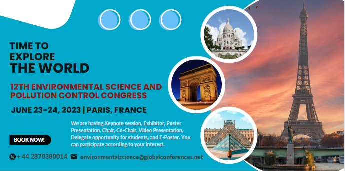 PollutionCont14's tweet photo. #Join us to #explore and get access to all the current updates at the 12th #EnvironmentalScience and #PollutionControl Congress during #June 23-24, 2023 in #Paris, France. We request all innovative and energetic #researchers to take part and make this event a huge success. https://t.co/R68Z4lp4bn