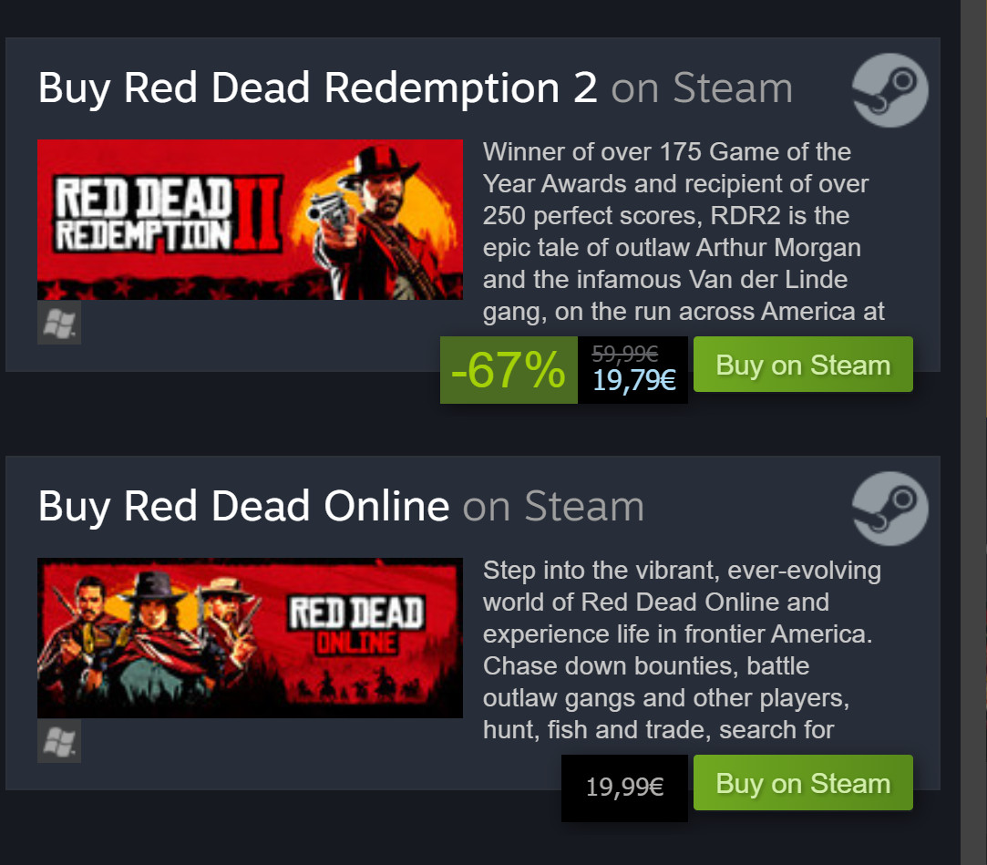 Red Dead Online no Steam