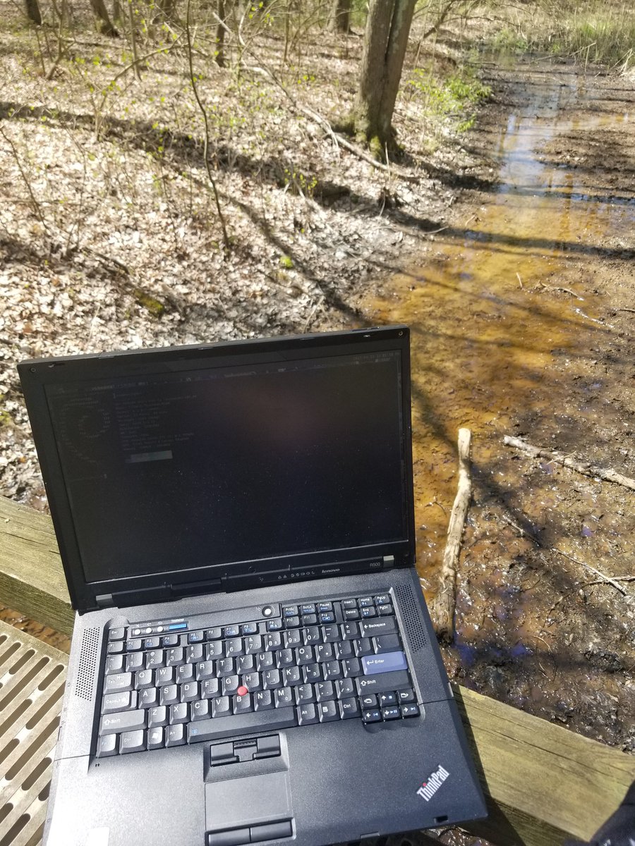emodeath88's tweet photo. Linux while suspended above a swamp (I ated a bug after) #LinuxRulez https://t.co/14XCS4K0RW